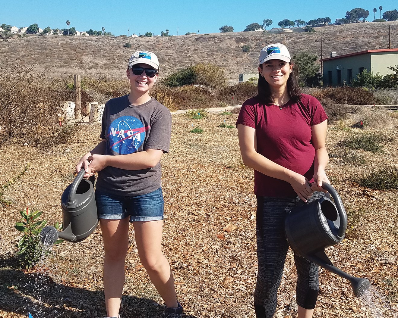 (L to R) Interns Nina House and Cambrie Congdon at White Point